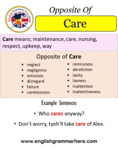 What is the opposite of care .